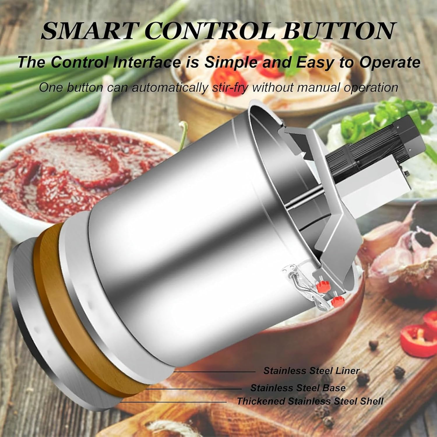 Commercial Food Stirrer Pot, Electric Stainless Steel Automatic Mixer Machine for Making Jam/Sauce/Filling