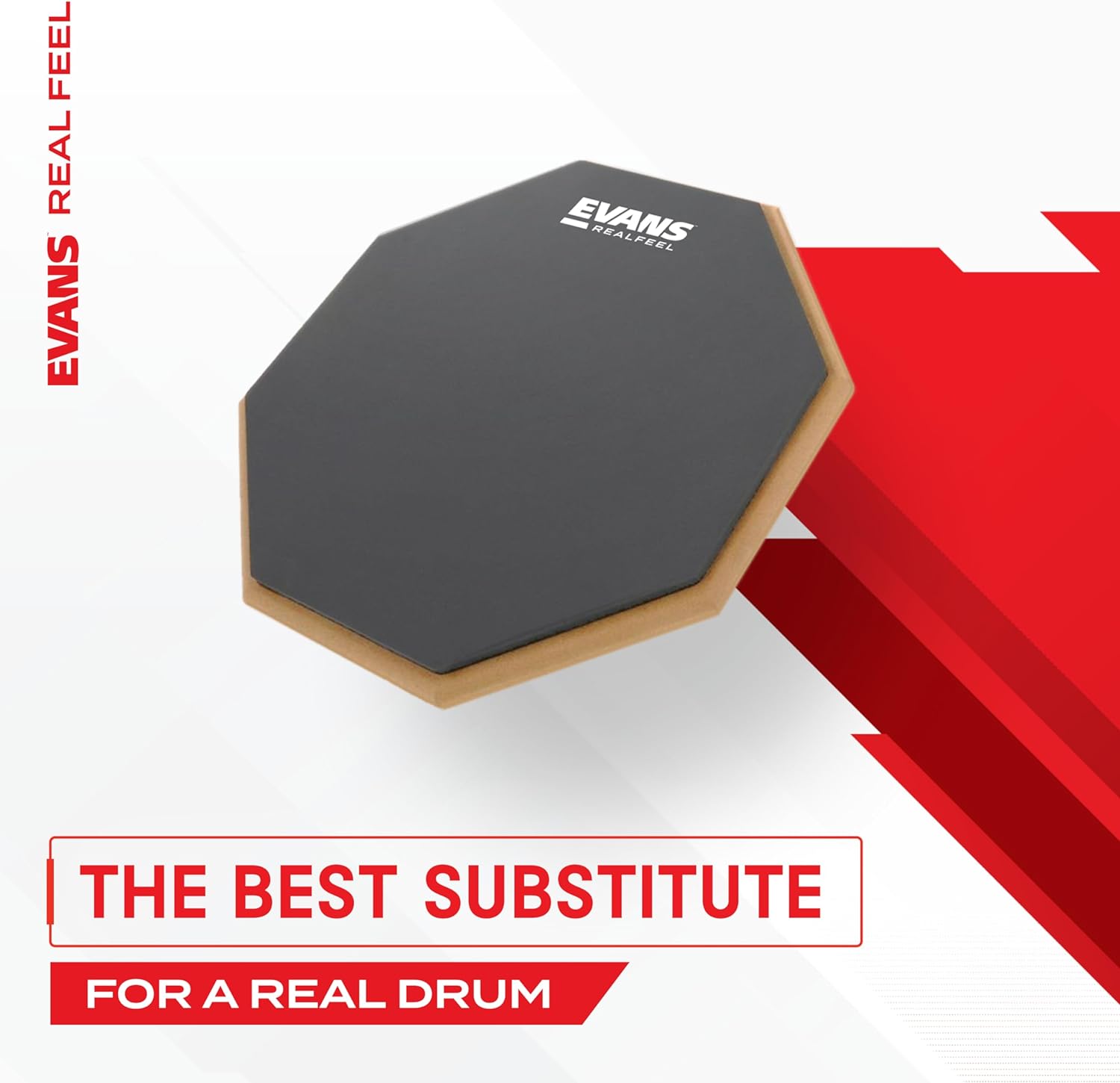 Evans RealFeel - Drum Practice Pad Stand - Drum Pad Stand - Drummer Practice Pad Stand - Fits Single Sided Drum Pads with 8mm Thread Insert