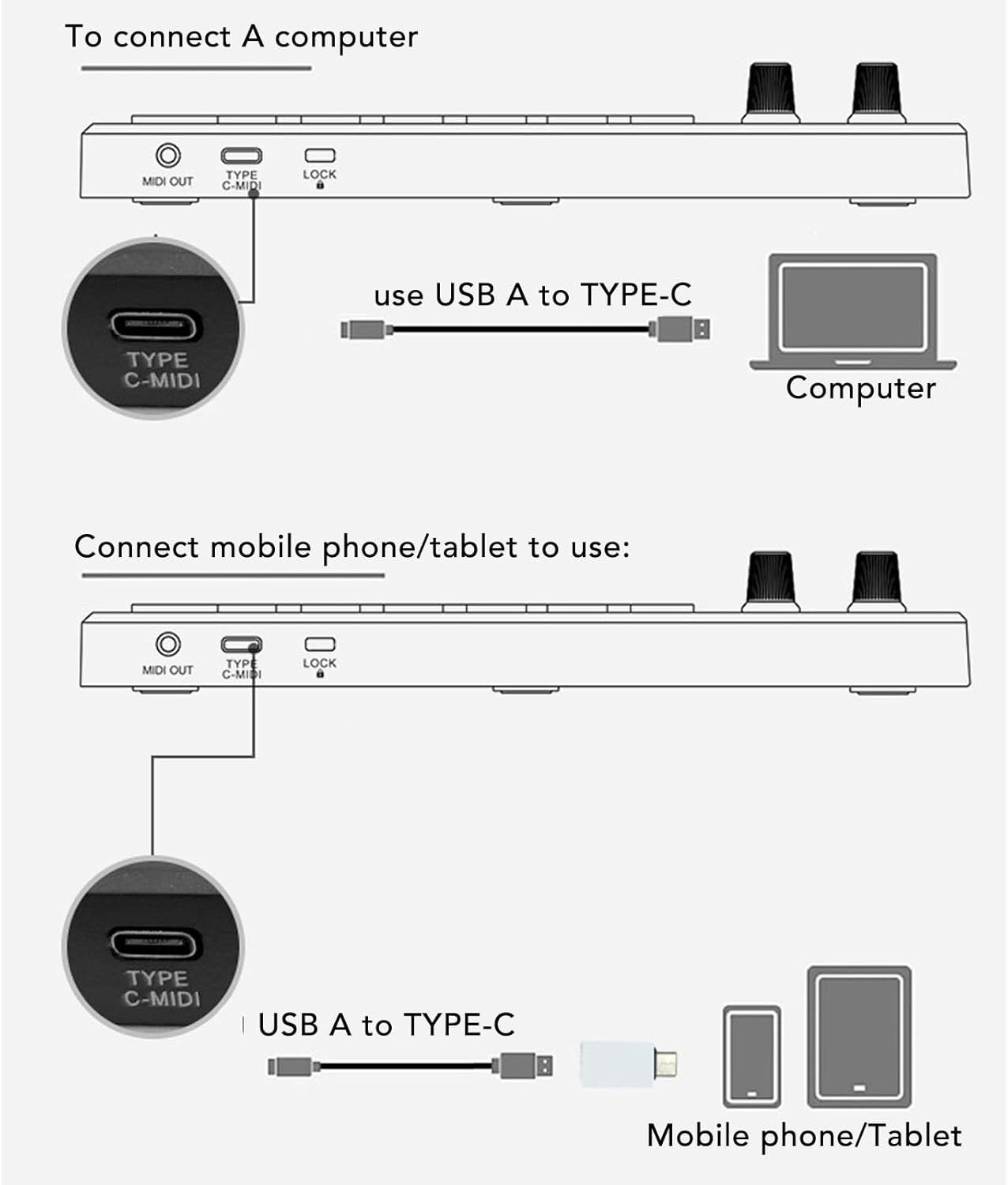 Professional MIDI Pad Controller, Beat Maker Machine with 16 Drum Pads & 2 Assignable Fader Knobs, RGB Portable Pad Drum Machine, for Beginner Music Production