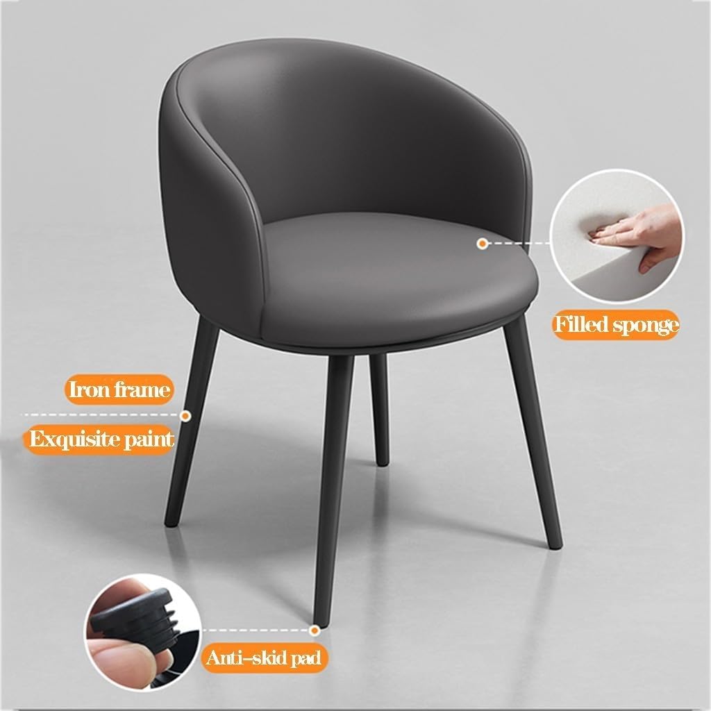 Accent Chairs Living Room Chairs Dining Chairs Faux Leather Armchair Tub Chairs with Comfortable Padded Seat and Metal Legs Dining Lounge Office Reception Furniture (Color : Yellow)