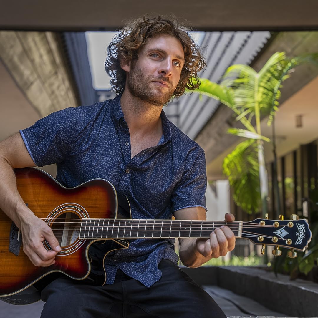 Washburn EA55G-A Festival Series Cutaway Mini Jumbo Acoustic/Electric Guitar. Koa Burst