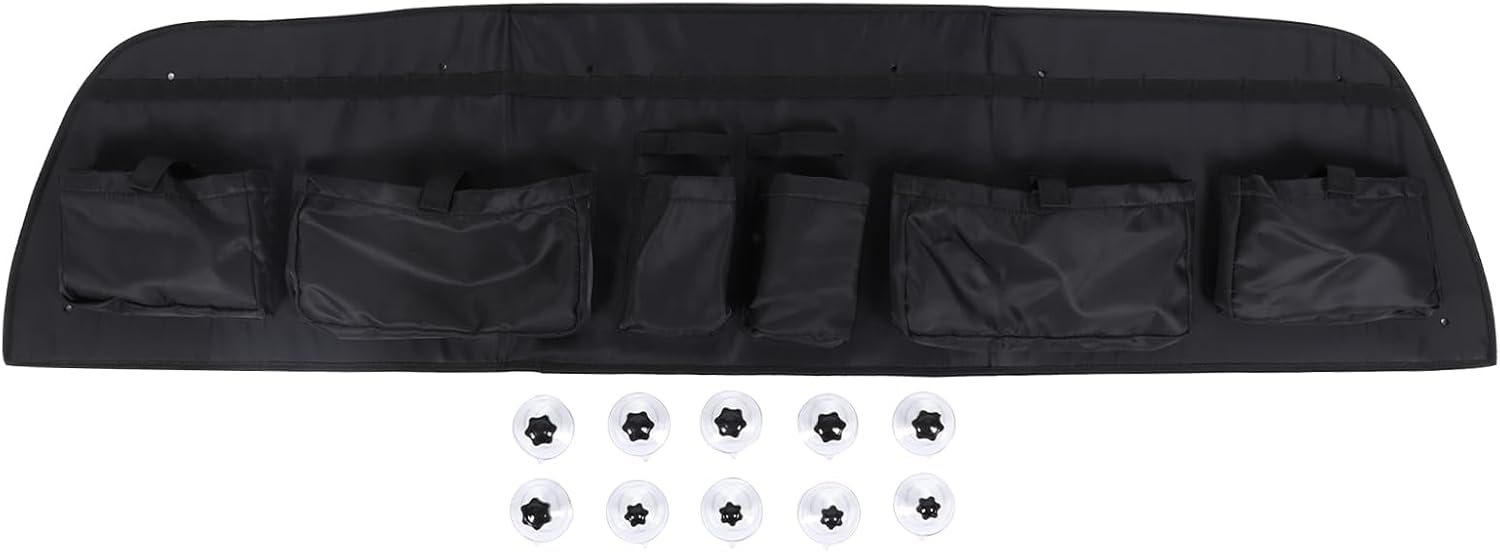 Aunginsy Trunk Organizer Storage Bag Compatible with Toyota Tundra 2014-2021, Pickup Rear Tailgate Window Hanging Luggage Storage Bag Back Door Panel Organizer Cargo Pockets Box Expansion Accessories