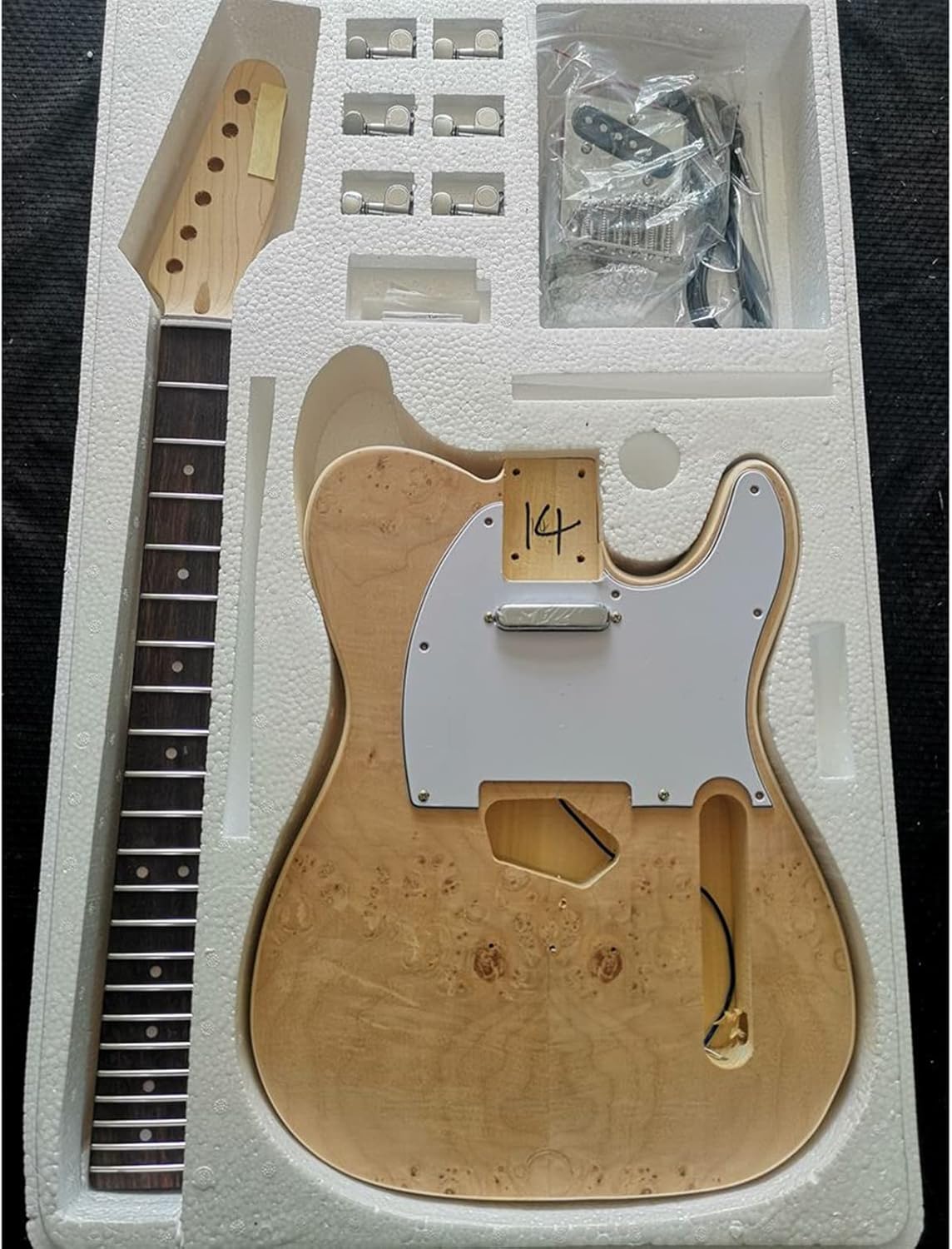 Unfinished Guitar DIY Kit Basswood Body with Rosewood Fingerboard Includes All Mounting Screws Unfinished Guitar Set