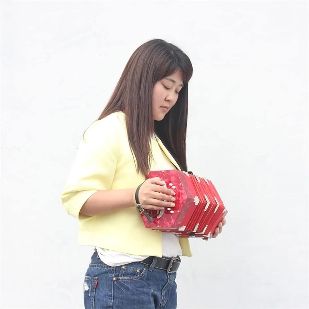 20 Keys Accordion Concertina, Easy to Learn Music Accordion Instrument, Educational Musical Instrument, for Amateur Beginner Gift, with Carry Bag
