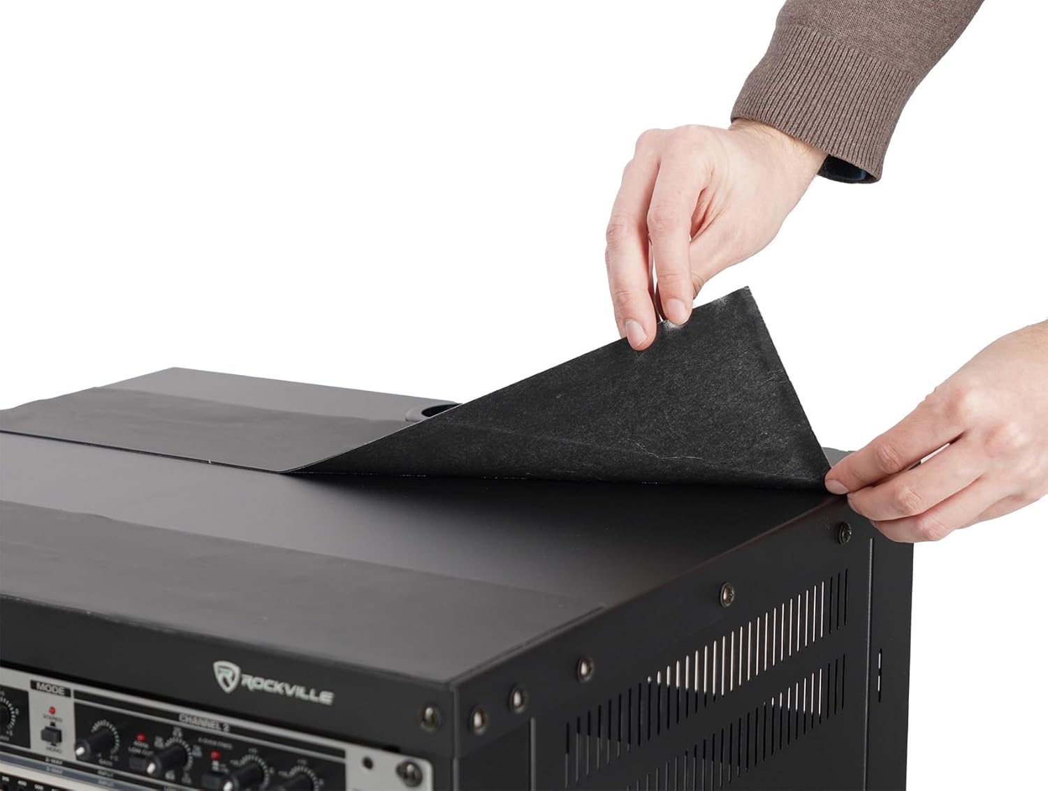 Rockville RR10U 10U Live Sound/Recording Studio Rack Case with Wheels, Reversible Rack Rails, Front & Rear Mounting, Cable Management Ports, 440lb Capacity