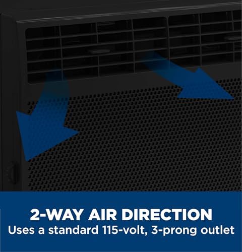 GE Window Air Conditioner Unit, 5,000 BTU for Small Rooms up to 150 sq ft. with Manual Adjustable Fan and Cooling Settings, Perfect for Bedroom or Living Room, Easy Install Kit Included, Black