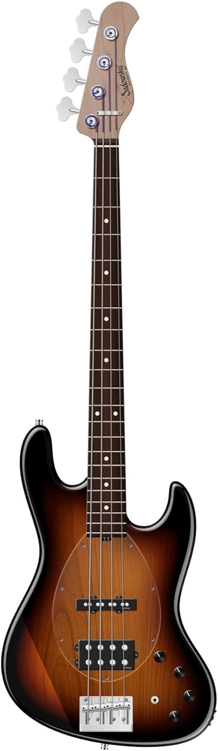 Sadowsky MetroExpress Vintage M/J Bass Guitar - Tobacco Sunburst Transparent, Morado Fingerboard