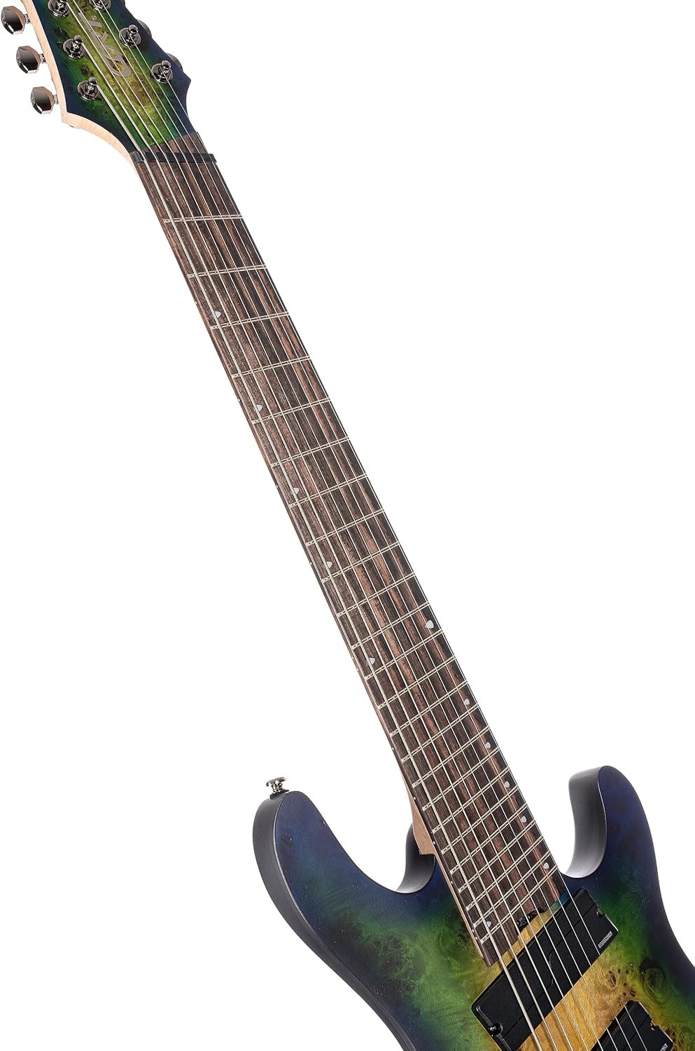 Cort KX Series 508 Multi-Scale 8-String Electric Guitar, Mariana Blue Burst Finish