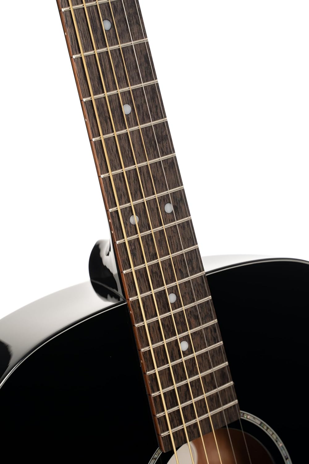 Cort L60BK Luce 60 OM Solid Top Acoustic Guitar, Black Gloss