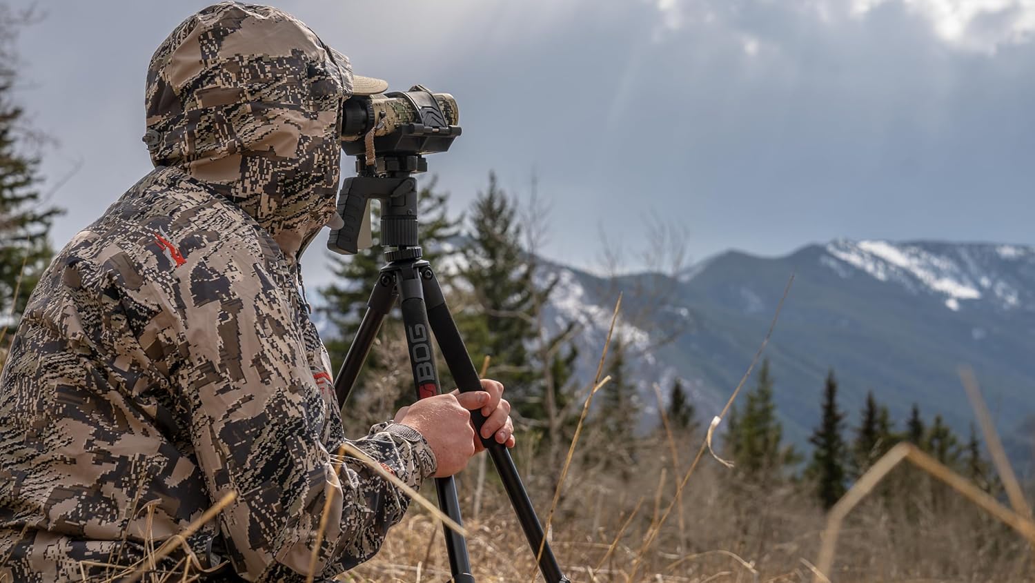 BOG PCA, Professional Camera Adapter Tripod Attachment with Switcheroo System, Standard Connection Threads, Accessory Plate, and Precise One-Handed Angle Adjustments for Hunting, Shooting and Outdoors