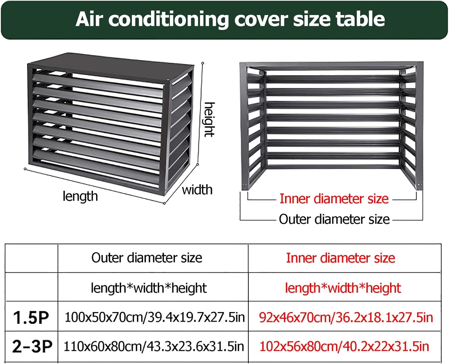 Aluminum Air Conditioner And Heat Pump Cover, Air Conditioner Fence Screen, Mini Split Air Conditioner Cover For Outside Units, Plant Display Rack Storage Shelf, Suitable For Indoor And Outd