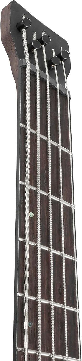 Ibanez EHB1135MS Headless 5-String Bass Guitar, Panga Panga Fingerboard, Silver Wave Black Low Gloss
