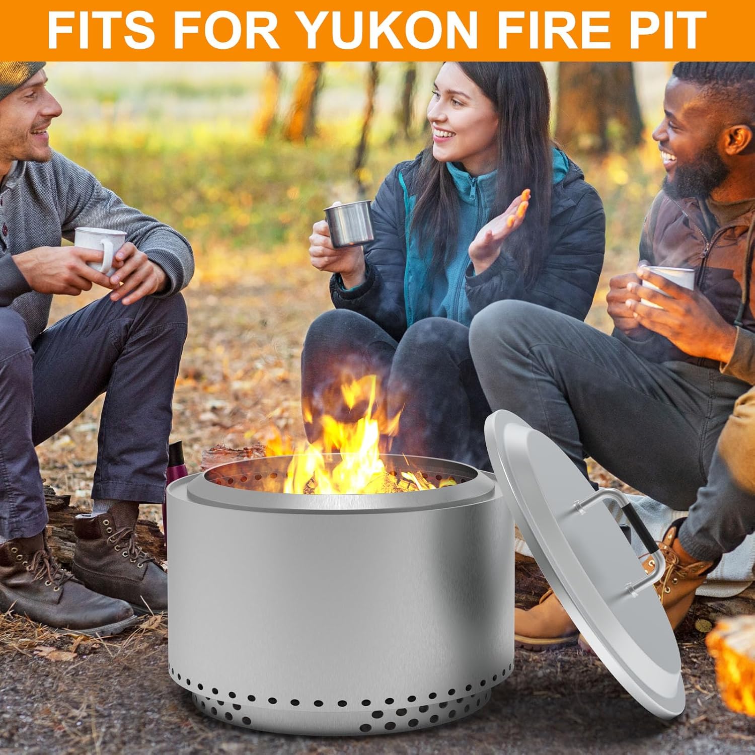 Fire Pit Lid for Solo Stove Yukon 2.0 & 1.0 Accessories, Stainless Steel Fire Pit Cover for Solo Stove Lid 27