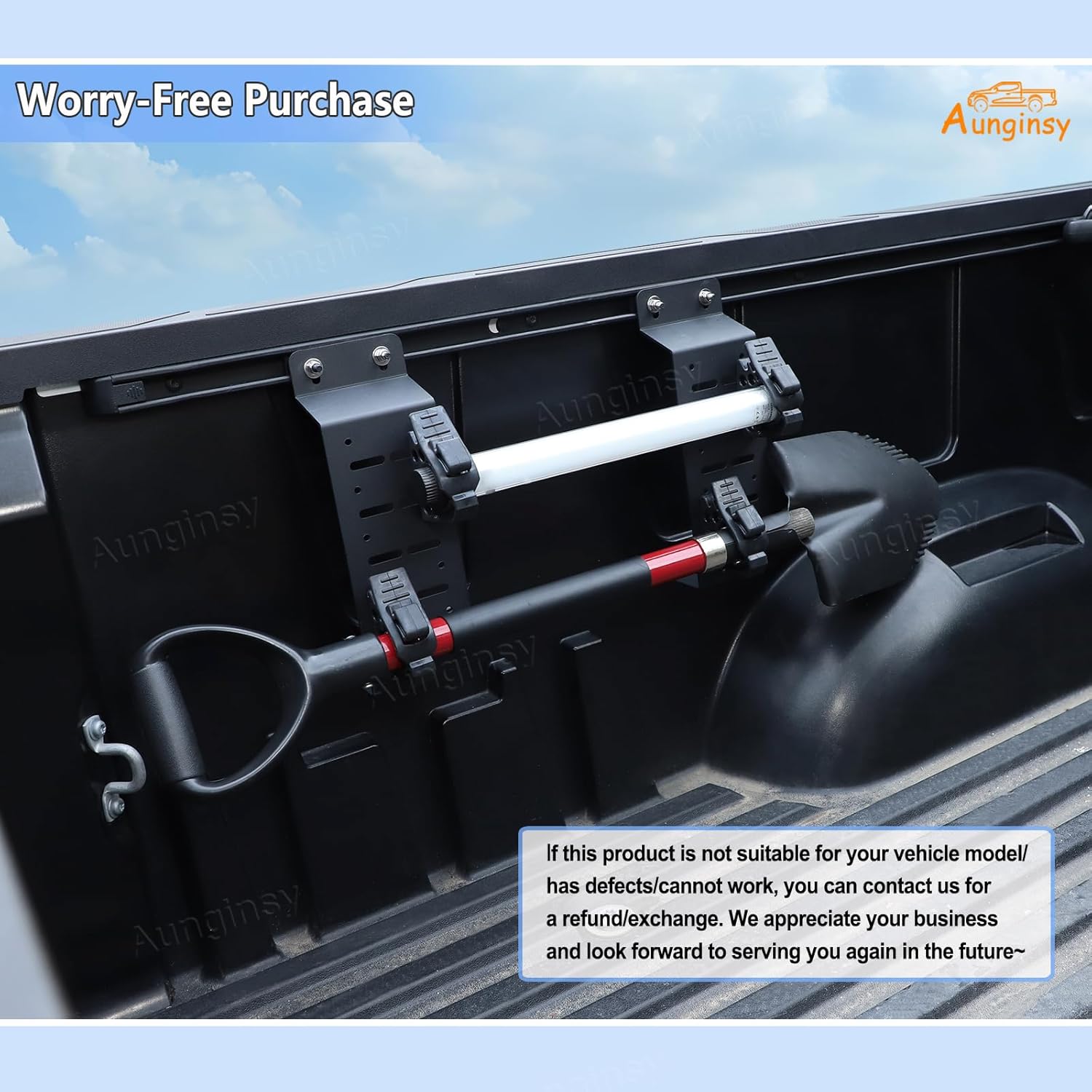 Aunginsy Bed Rail Mount Brackets Compatible with Toyota Tundra 2022-2025 Pickup Truck Bed Rail Track System Bed Rail Modular Accessory Mount for Shovels, Recovery Boards, Fuel Cans & Other Accessories