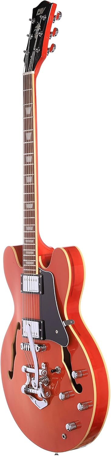IYV IESB-300 Trans Orange, Solid top-semi hollow Body Electric Guitar, Trans orange