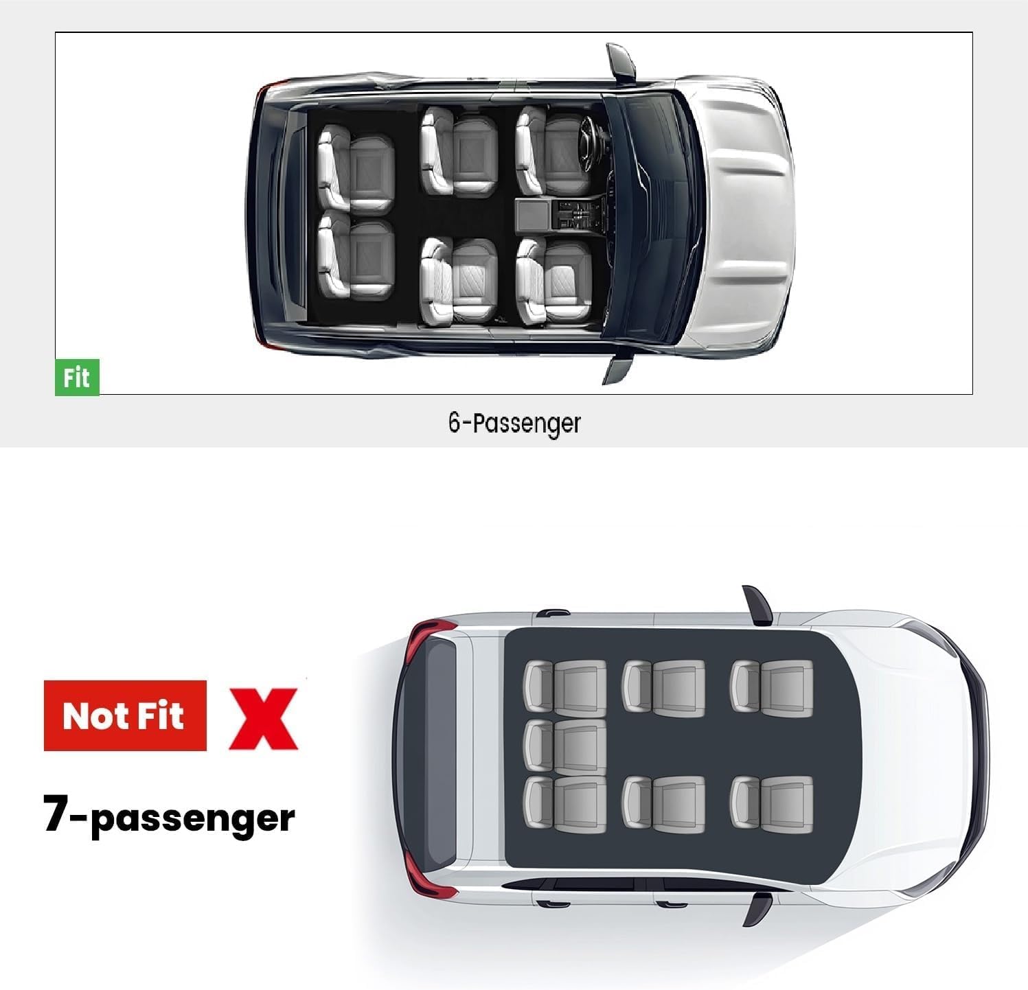 LASFIT Floor Mats for Ford Explorer 2020-2021 6 Passenger TPE Custom Fit All Weather Protector Anti-Slip Floor Liners, 2021 2020 Explorer 6 Seats Accessories, 1st 2nd & 3rd Row, 4pcs Black