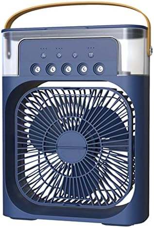 Portable Air Conditioning Fan, Usb Night Light Air Cooling Humidifier, Mini Evaporative Cooler, 3 Adjustable Wind Speeds, Low Noise Energy-saving Desktop Air Conditioner (Blue)