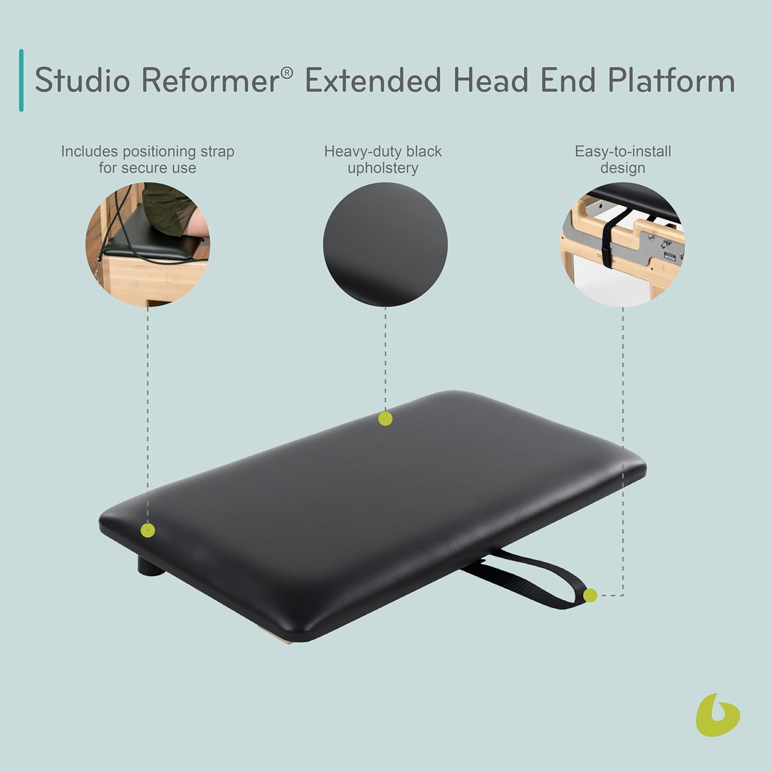 Balanced Body Studio Reformer Head End Platform, Pilates Reformer Platform, Reformer Accessory, Nonslip Platform for Home Pilates Gym or Studio Use