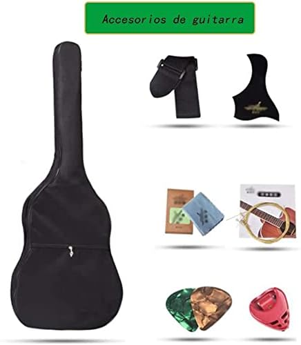 Full Size Guitar Acoustic Guitar Beginner Ballad Guitar Student Metal String Basswood Rock Instrument Waterproof Backpack 38 Inches Beginner Acoustic Guitar Starter Package Student G (A brown)