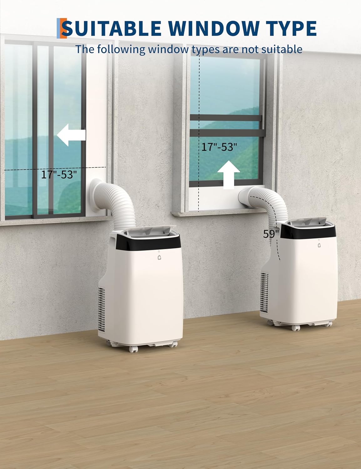 10,000 BTU Portable Air Conditioner - Cools Rooms Up to 450 Sq.Ft w/Dehumidifier & Fan, No Drain Needed, 