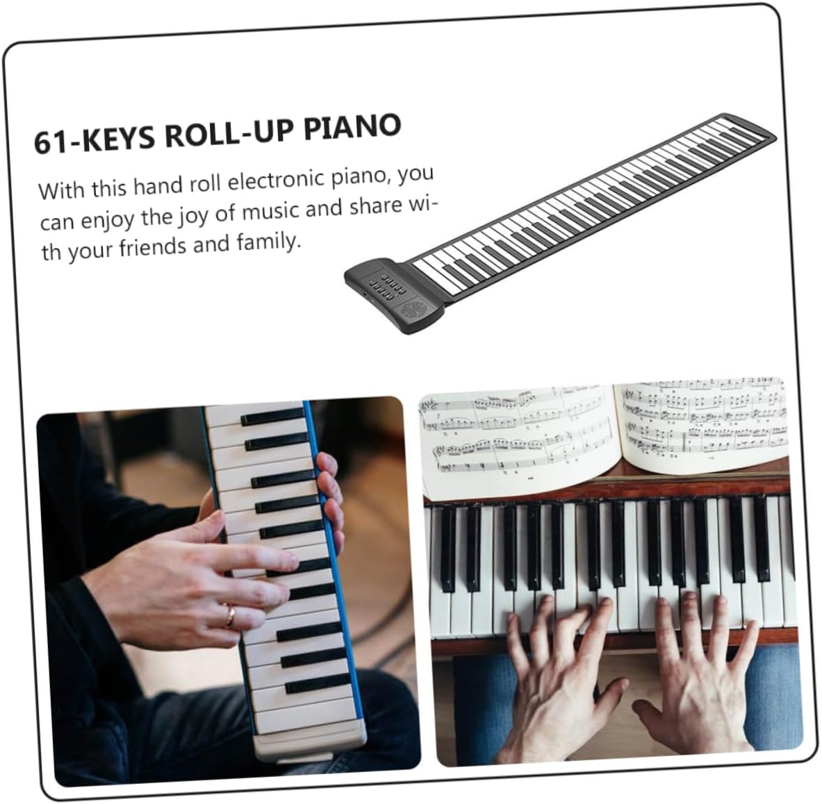 Alasum Roll-up Piano Portable Keyboard for Design Built Speakers for Home and Travel
