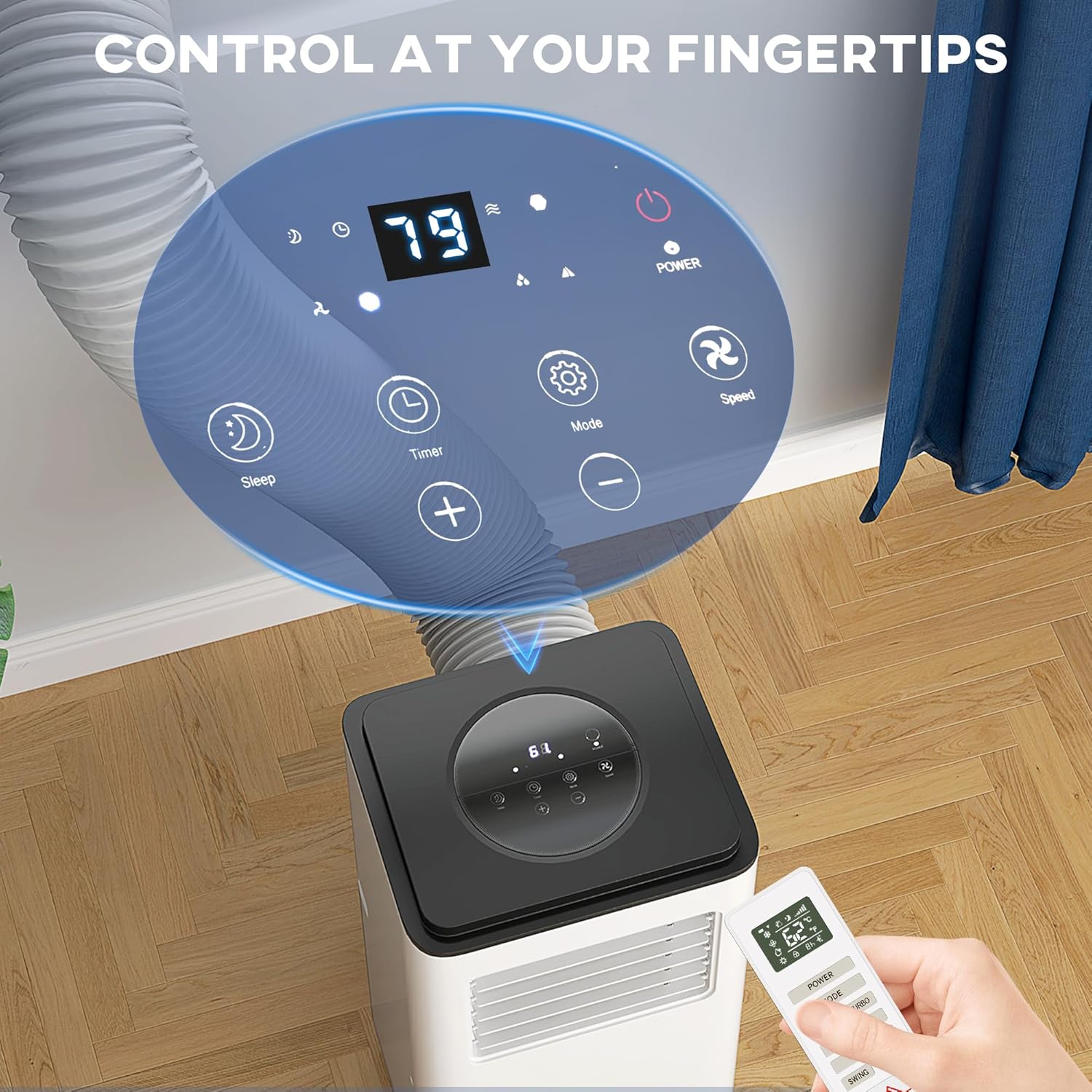 HOMCOM 8000 BTU Air Conditioner for Rooms Up to 345 Sq. Ft., 5-in-1 AC Unit with Cooling Fan, Dehumidifier, Auto, Sleep & Remote, 24H Timer On/Off, Window Installation Kit, White