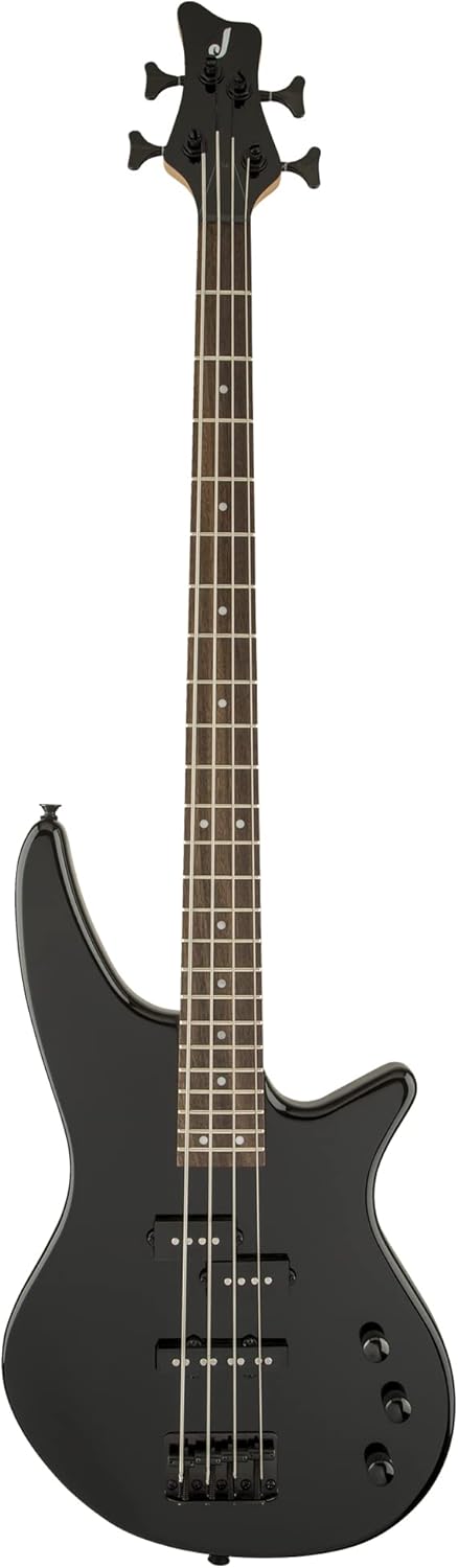 Jackson JS2 Spectra Bass Guitar - Gloss Black Bundle with Cable, Tuner, Strap, Picks, and Austin Bazaar Instructional DVD