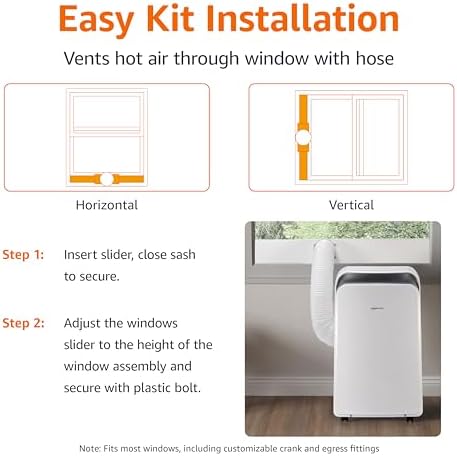 Amazon Basics 3-In-1 Portable Air Conditioner, 12000 BTU (ASHRAE), Cools Up to 550 Sqf, Portable AC with Cool/Dry (Dehumidifier)/Fan-Only Functions, Auto Mode, Sleep Mode, Timer, White