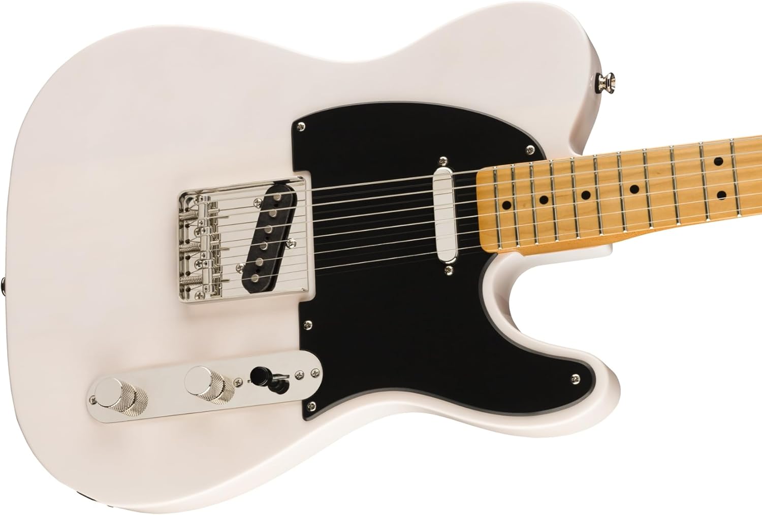 Squier Classic Vibe '50s Telecaster, Maple Fingerboard, Aged White Blonde - 0374030501 Bundle w/ 12-Pack Guitar Pick and Liquid Audio Polishing Cloth