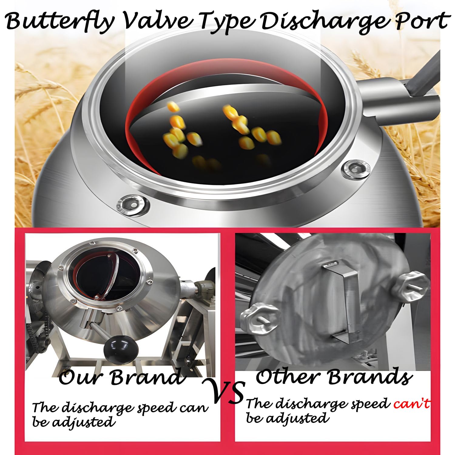 Stainless Steel Dry Powder Mixer Metal Powder Blender Granular and Food Drum Mixing Machine, 110V, 3KW, 30L