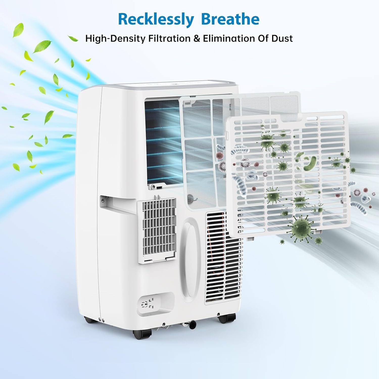 14,000 BTU Portable Air Conditioner, 3-In-1 AC Unit With Dehumidifier, Cooling & Fan, Cools Rooms Up to 550 Sq.Ft - Includes Remote Control, Smart/Sleep Mode, 24H Timer & Window Kit - for Home/Office