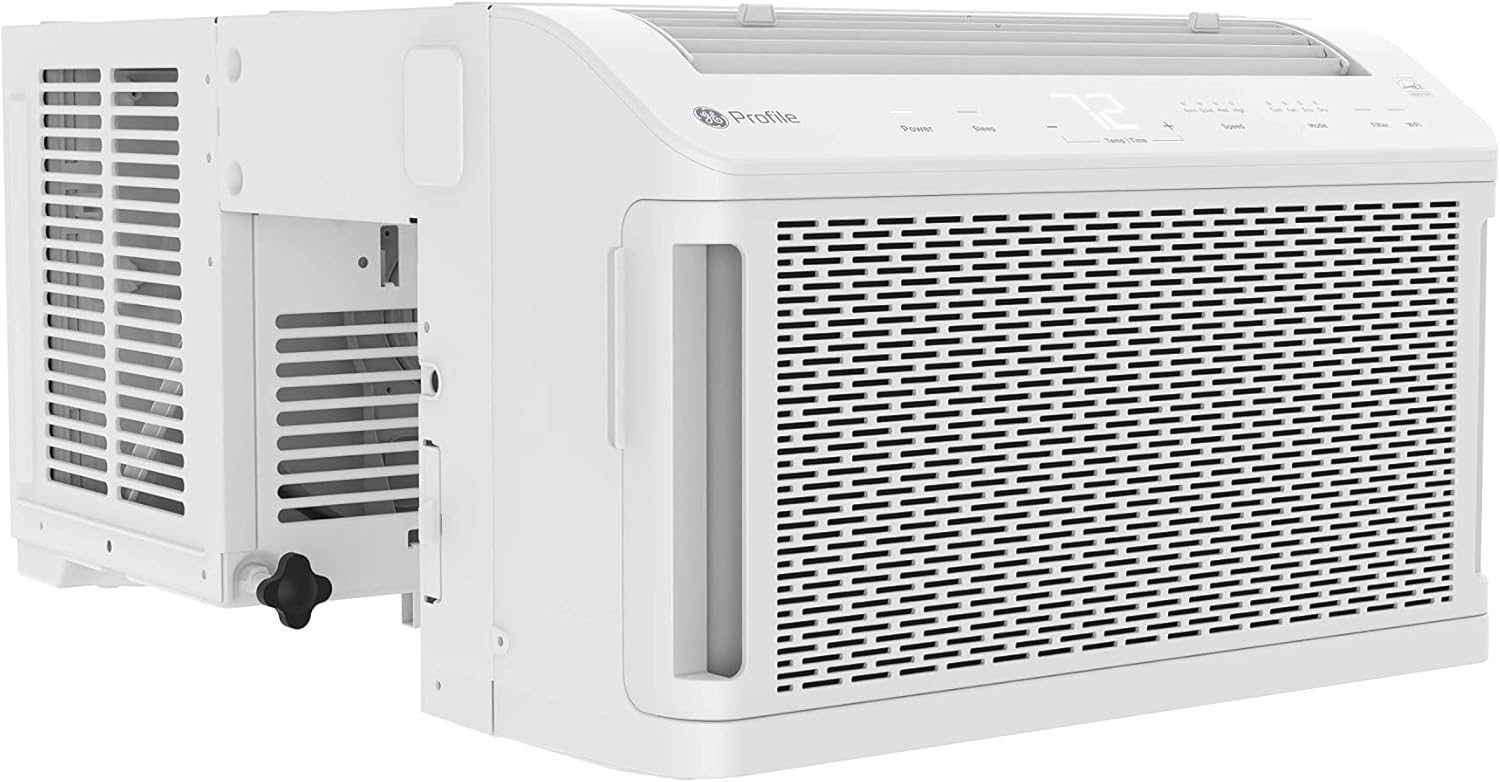 GE Profile ClearView Inverter Window Air Conditioner 12,200 BTU, Inverter Technology, Ultra Quiet for Large Rooms + GE Profile Air Purifier | Removes Allergens, Odors & Other Impurities Bundle