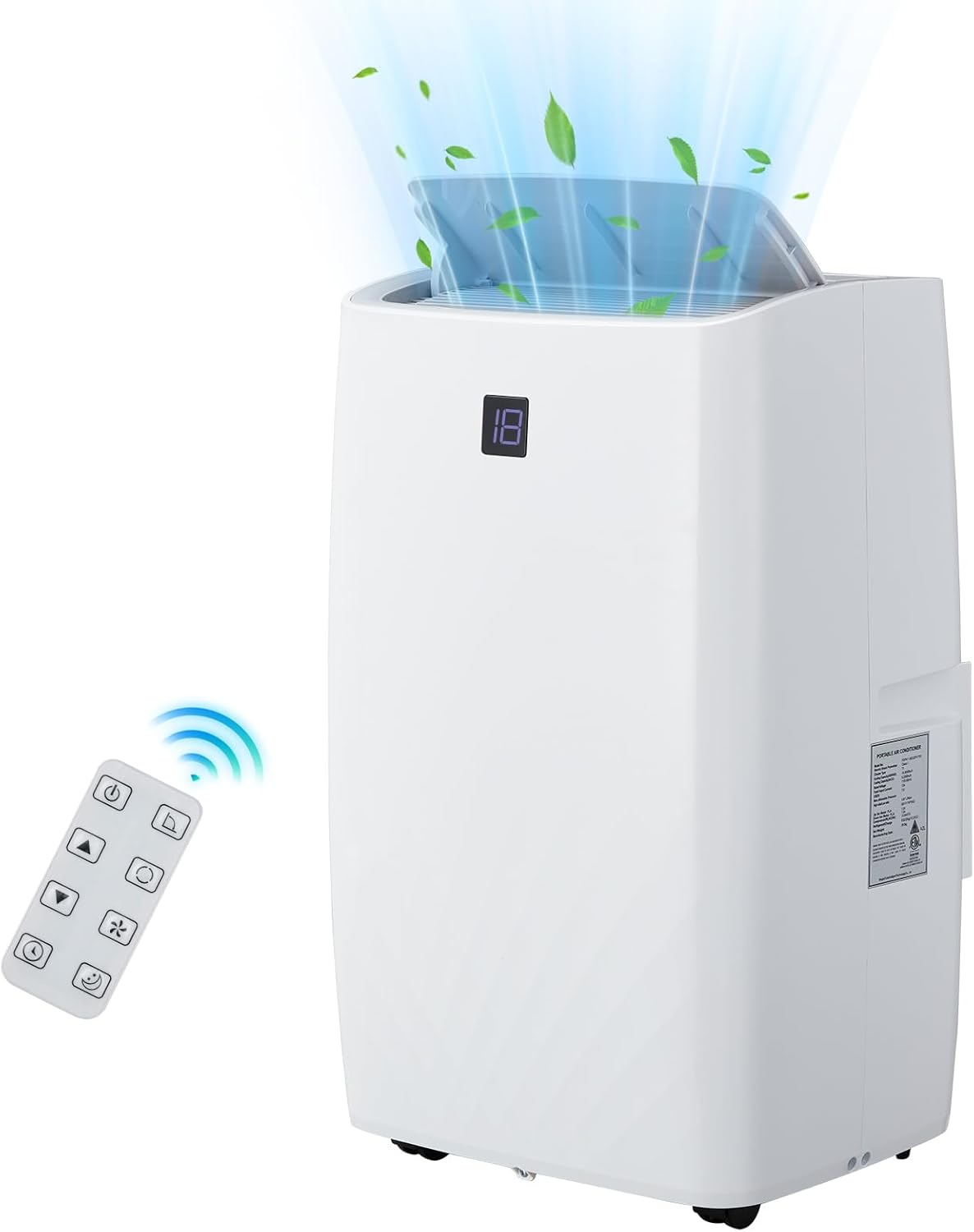 Portable Air Conditioner, 14,000 BTU 3-IN-1Functional Portable AC Unit, Quiet Air Conditioning Cools Up to 750 Sq.Ft, Sleep Mode, 24H Timer and Remote Control, Standing AC Unit for Large Room