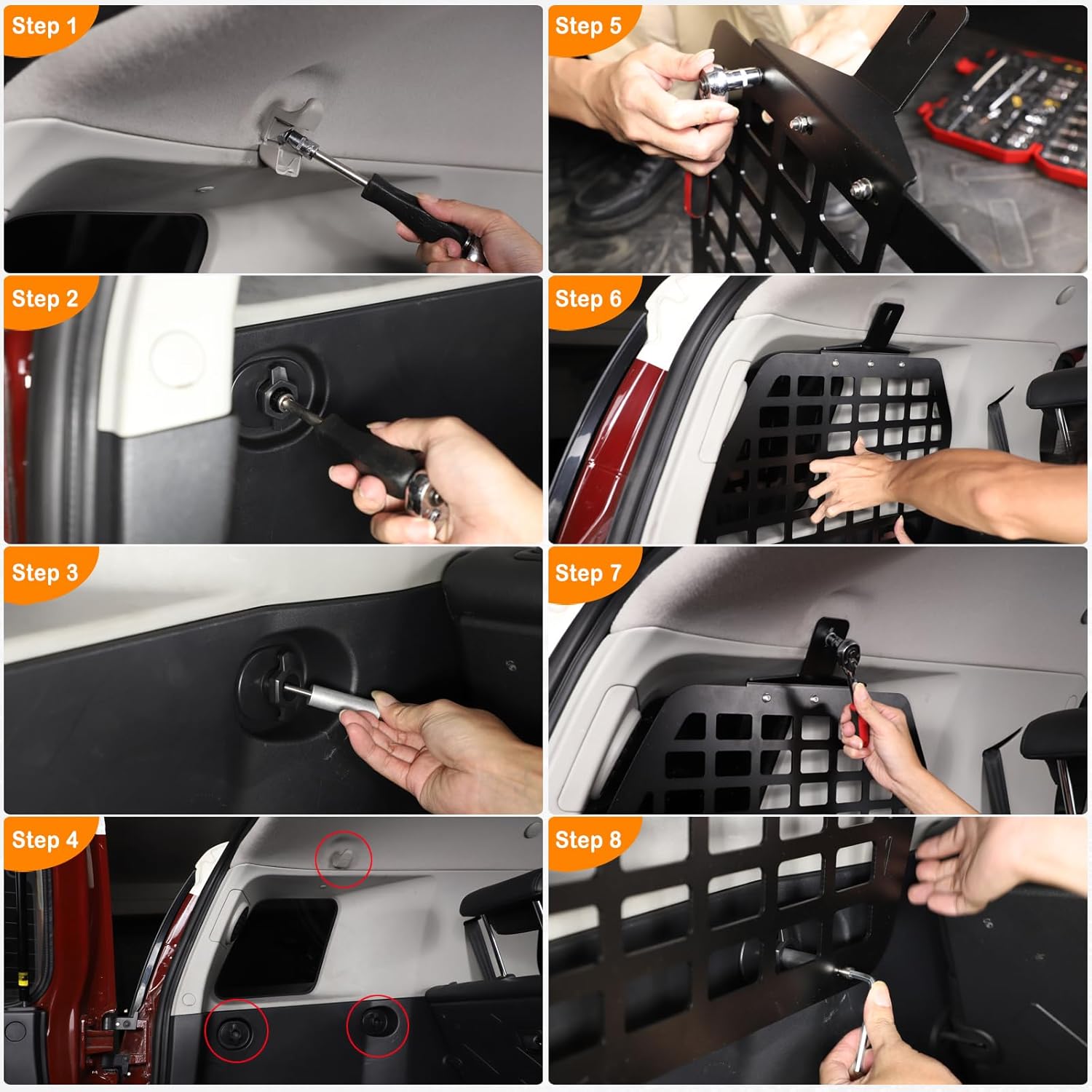 Car Trunk Storage Panel Compatible with Toyota FJ Cruiser 2007-2024 Car Left Right Side Trunk Organizer Storage Rack Shelf Holder Trunk Storage Panel Bracket Tailbox Hanging Bag Grid Frame Accessories