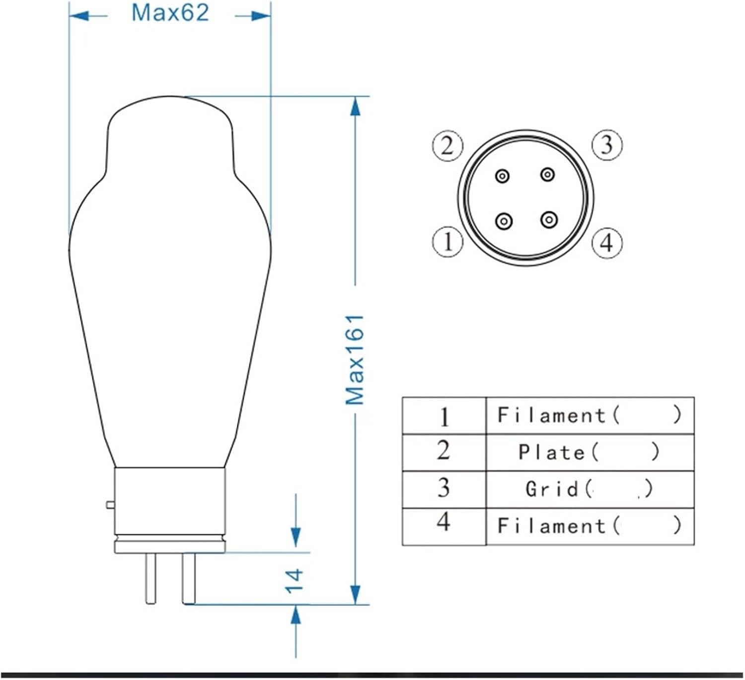 1 Pcs 300B-98/300b Tube Replacement 300B Amplifier Accessories