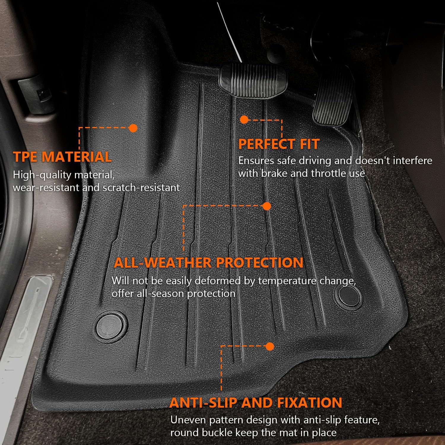 powoq 7-Seat Floor Mat Compatible with 18-24 Ford Expedition Cargo Liner 3rd Backrest Mat Replacement for 2018-2024 Ford Expedition Accessories（Trunk Mat+3rd Row Backrest Mat+Floor Mat