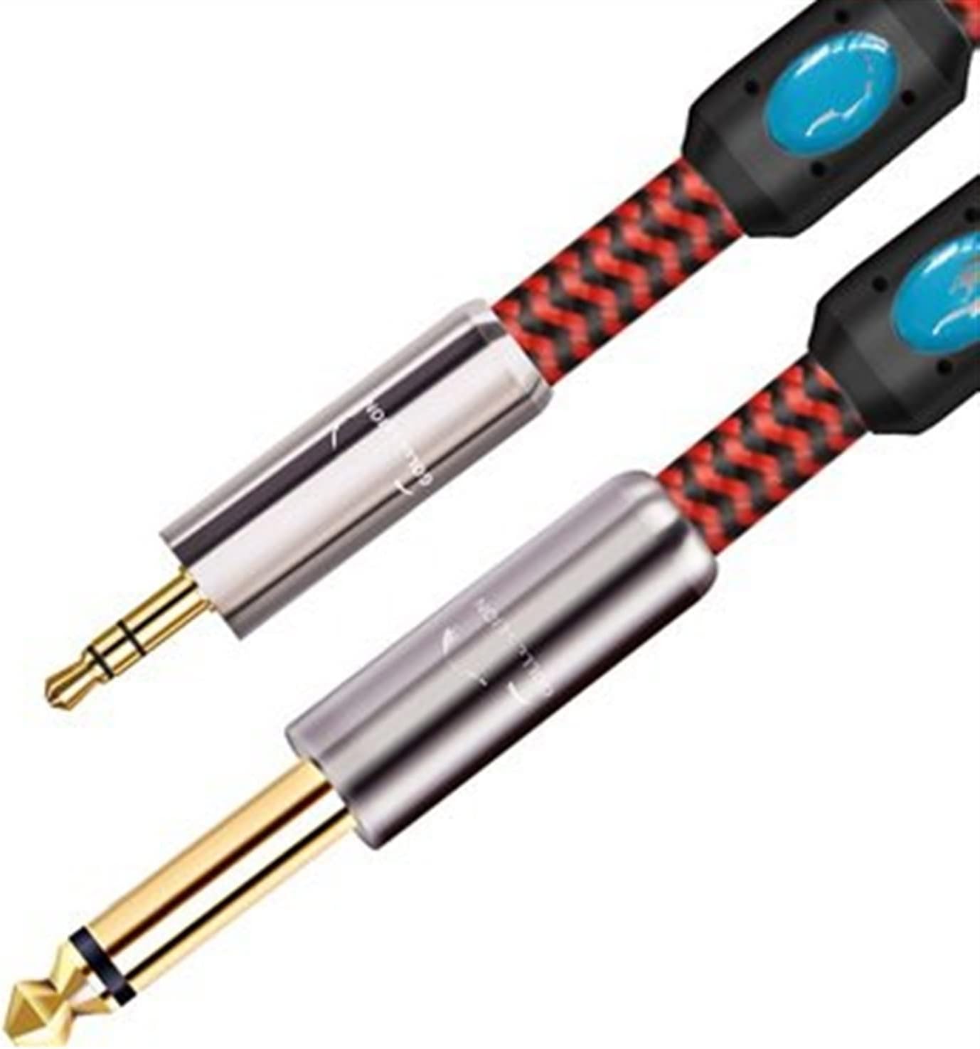 Guitar Cable 1/8''3.5mm to 1/4 Inch Mono 6.35mm Male Cable for Mixer Amplifier Guitar Bass (Color : A, Size : 8M)