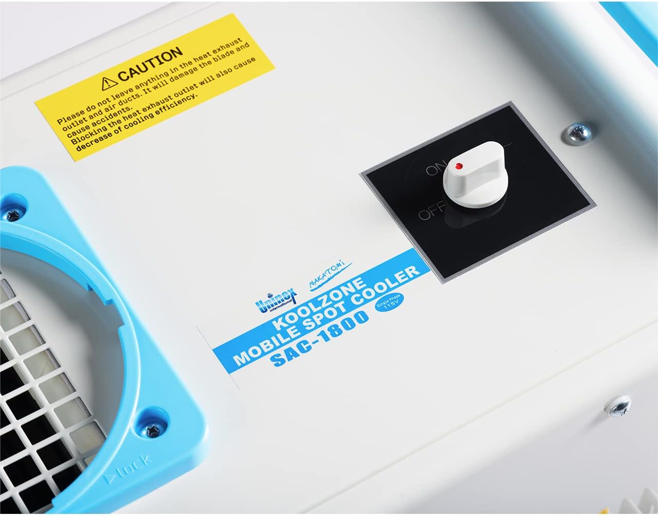 Uninex SAC1800 Indoor/Outdoor KOOLZONE Mobile Spot Cooler, Industrial Grade, Certified, 6,293-BTU 9.55-CER, R410A Refrigerant