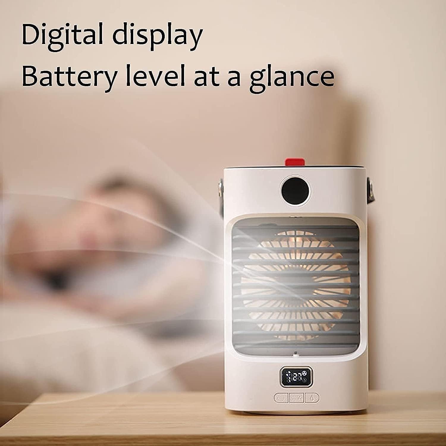 3-in-1 Portable Air Conditioner Fan, Personal Evaporative Cooler, USB Rechargeable Desktop Cooling Fan, Desk Cooling Fan for Bedroom, Dorm, Travel, Office