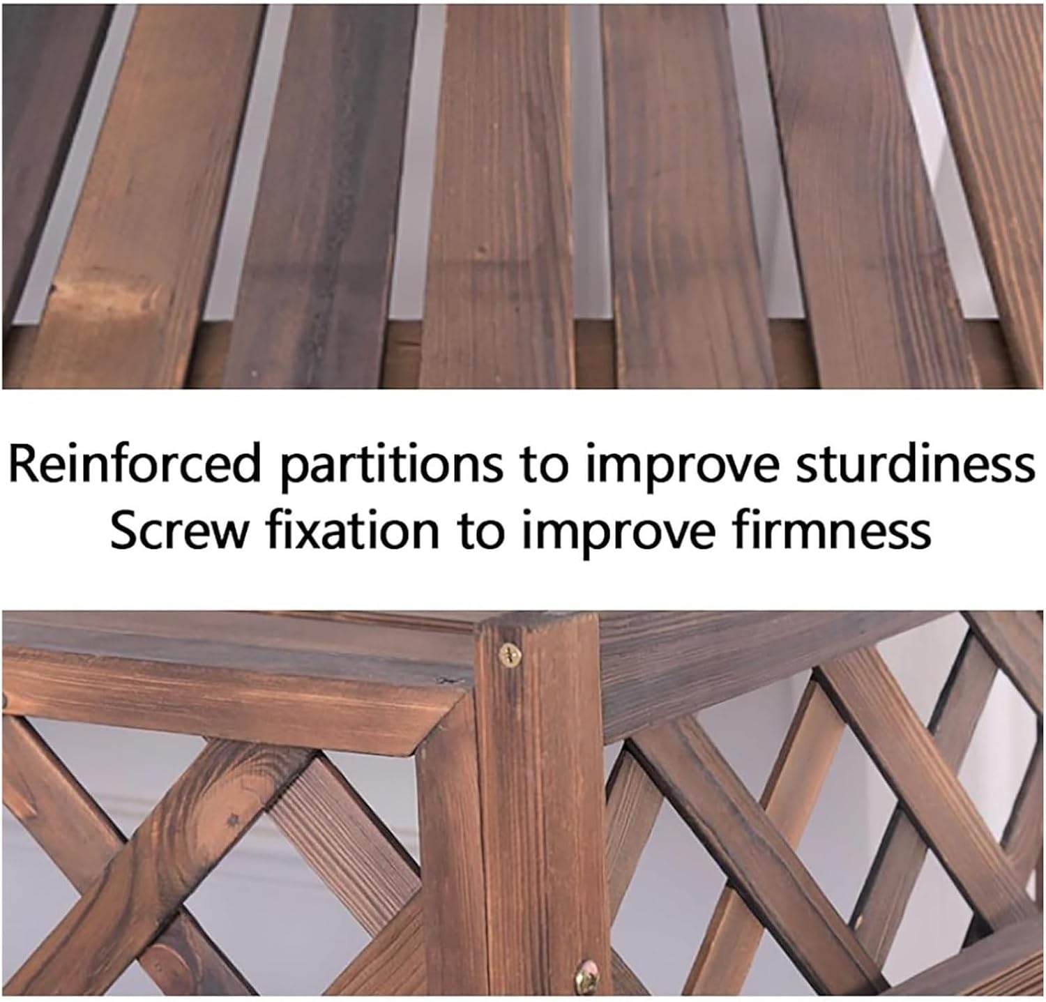 Outdoor Air Conditioner Unit Flower Stand Fence Screen to Hide Air Conditioner, Wooden Privacy Screen Decorative, Pool Equipment Trash Can Enclosure Ac Fence for Outside Unit(105x47x100cm)