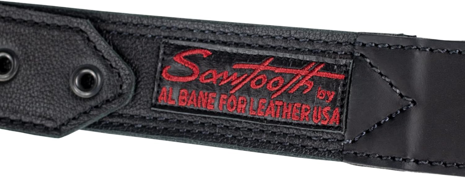 Sawtooth Midnight Armour 2” Wide Leather Guitar Strap Hand Crafted in The U.S.A. (ST