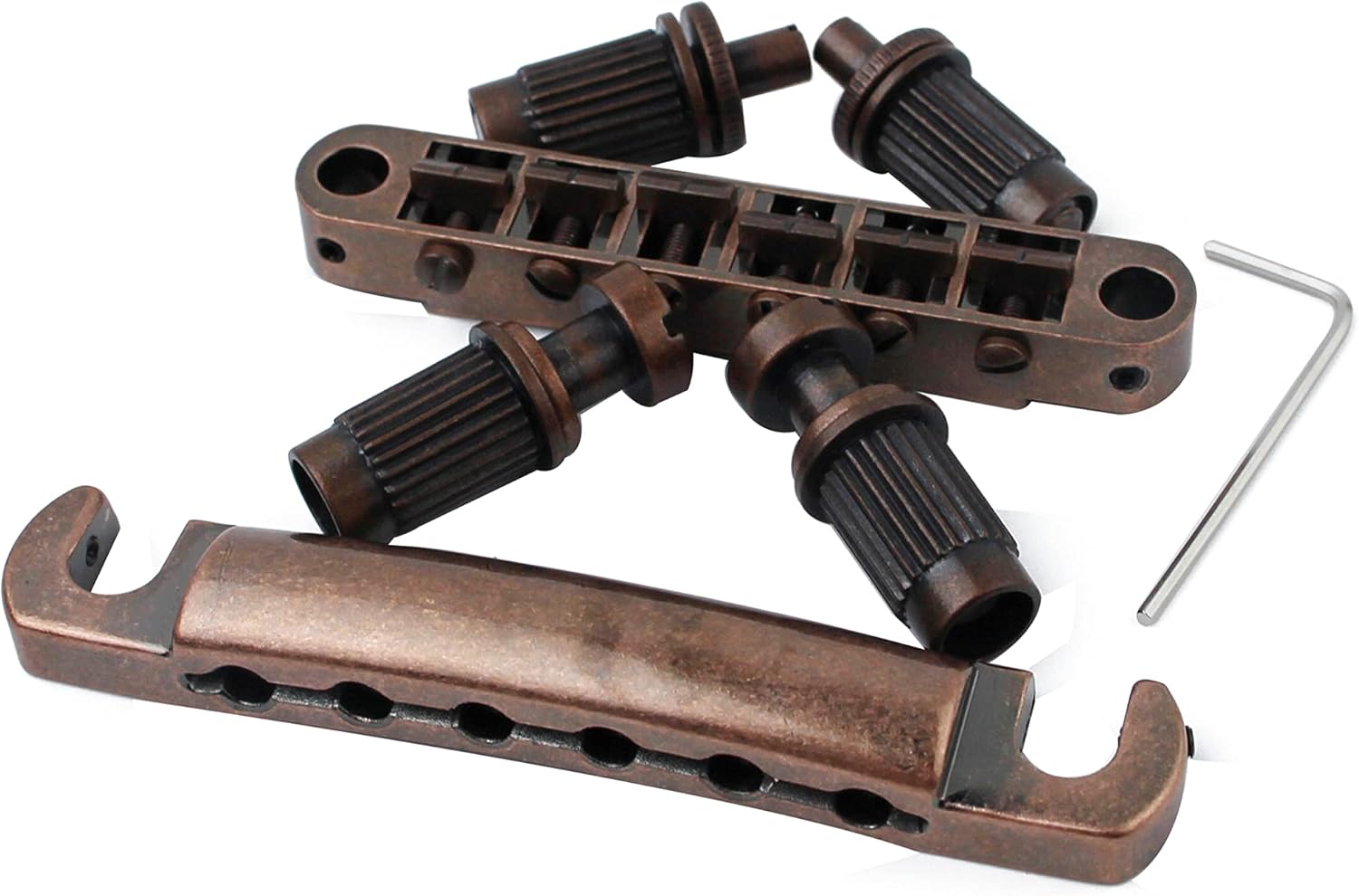 Guyker Bronze Electric Guitar Accessories Set, Locking Tuners (3R + 3L), Pickup, Bridge and Tailpiece Replacement