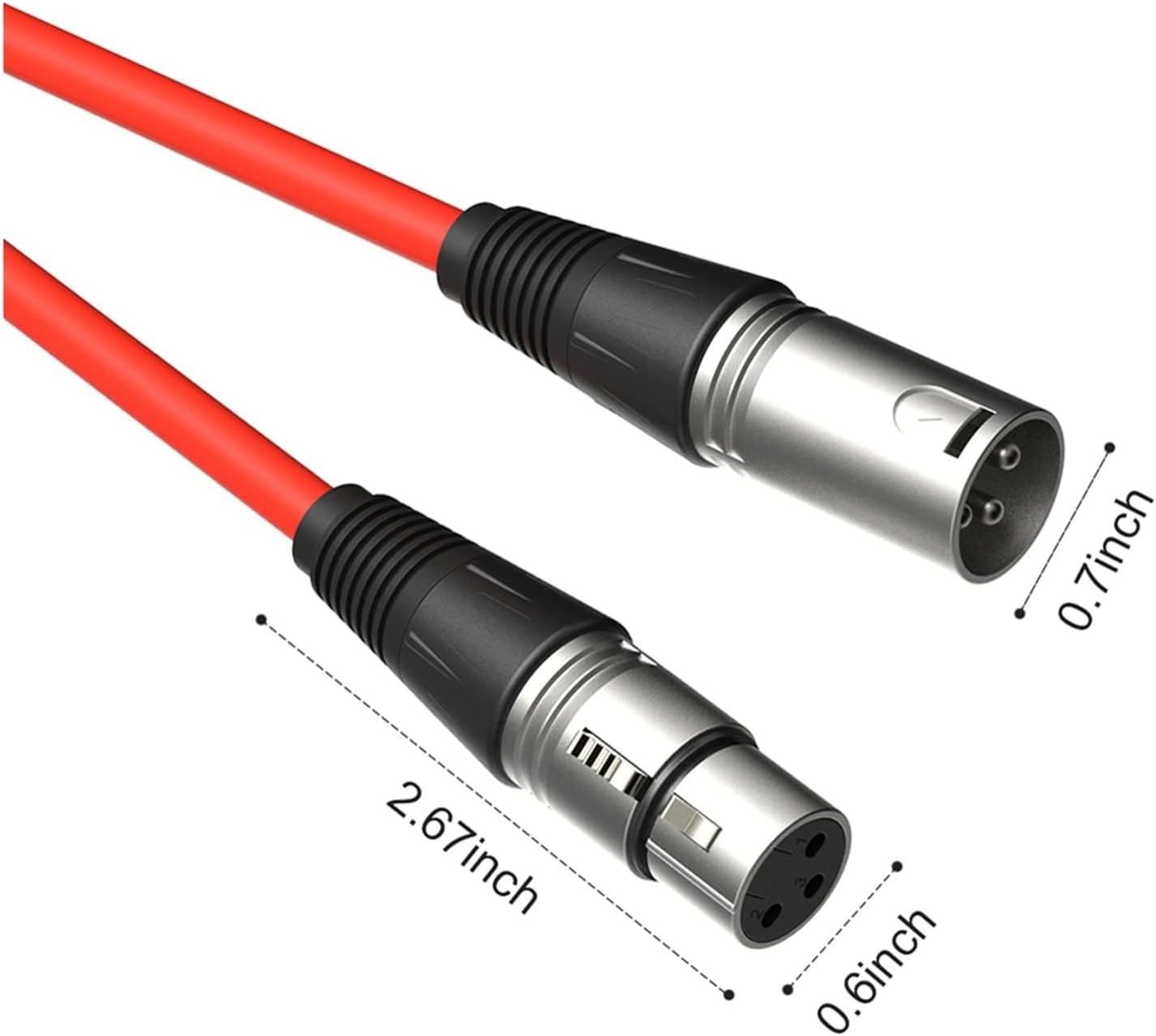 Colourful XLR Cable Male to Female OFC Copper Dual Shielded for Mic Mixer Amplifier Stage Light 6pcs Pack(1.8m)