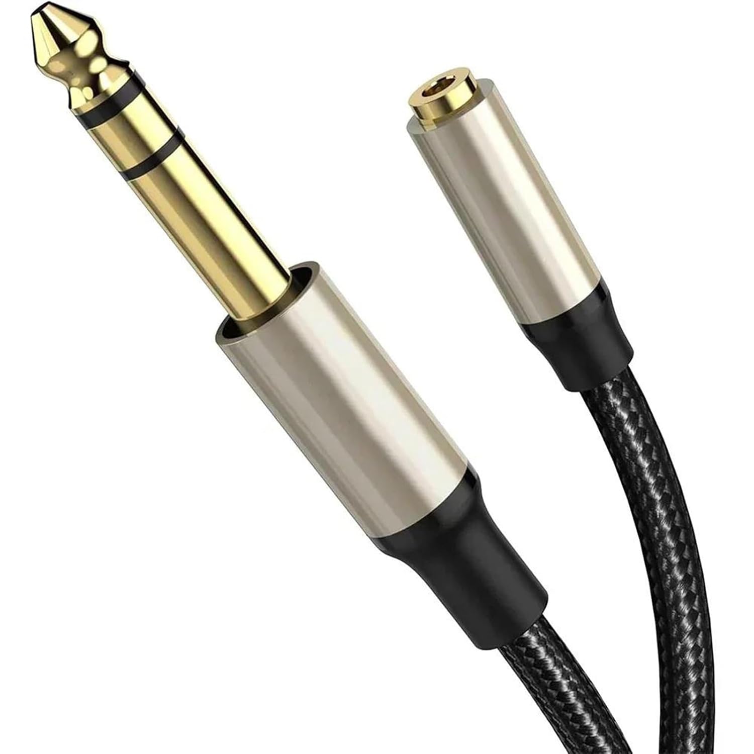 Pro Audio Cable 6.35 Male To Female 3.5 Extension Cable 1/4 To 3.5mm Stereo Cable For Guitar Amplifier Keyboard Piano(Pack of 5,8m)