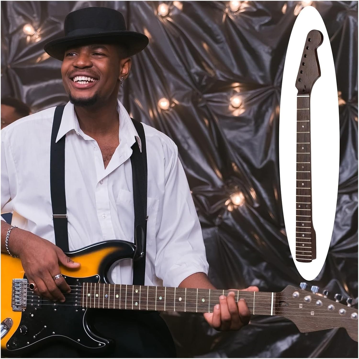 22-Fret Wenge Electric Guitar Neck for ST-Style Guitars - Product Details