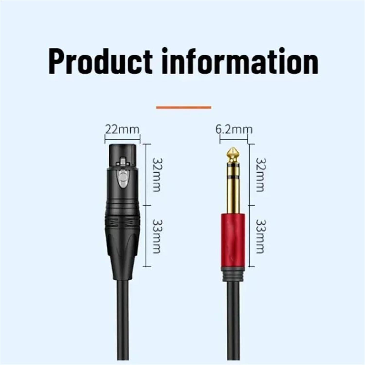 Pro Audio Cable 6.35mm to XLR Microphone Speakers HiFi Cable 3pin Female to 6.5mm Male for Mixer Guitar Stereo Power Amplifier(Black-TRS,12m)