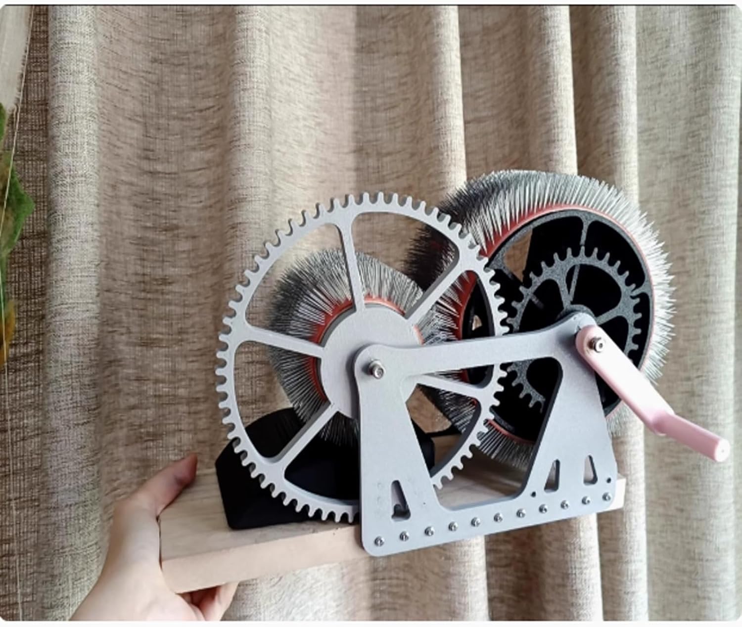 8in Drum Carder Manual Carding Machine, Wool Combing Machine, Wool Felt-Making Tool, Wool Felt Color Mixer, Fast Color Mixing, DIY Wool Felt, for DIY Craft, Handmade Enthusiasts