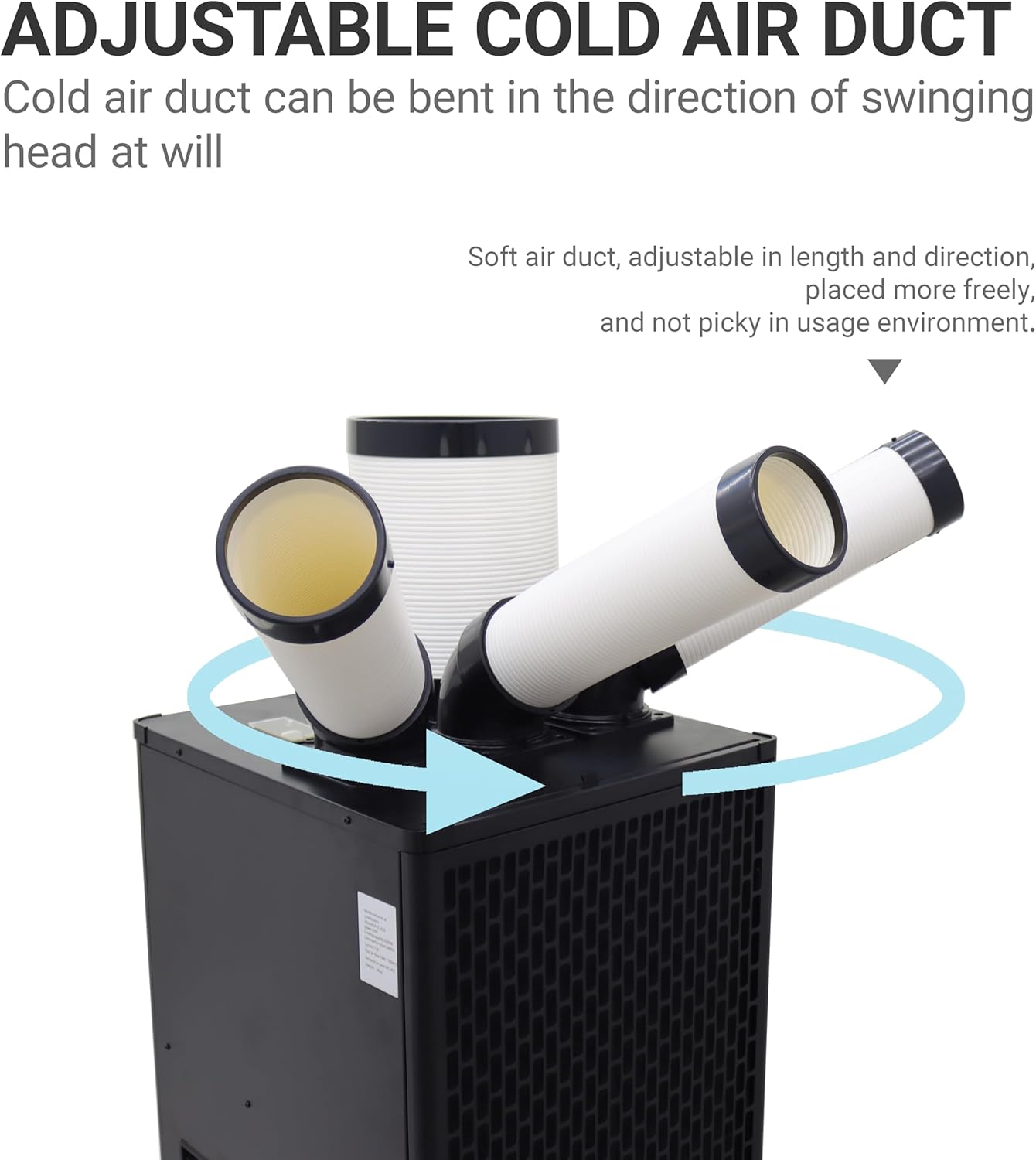 Industrial Air Conditioner 22500BTU/H Portable Air Conditioner Industrial Grade with 3.4Gal Water Tank Portable Mobile Spot Cooler Three-Duct 2.5KW 220V