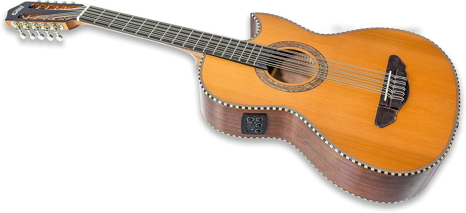 10 String Electric Acoustic Bajo Quinto Solid Cedar Top Sapele back & sides