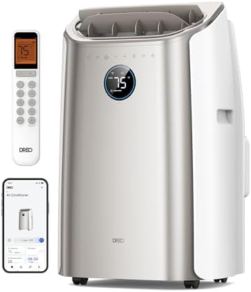 Dreo Portable Air Conditioners, 12,000 BTU AC Unit for Bedroom with Drainage-free Cooling, 46dB Quiet, APP/Voice/Remote, 24h Timer with Fan & Dehumidifier, Smart Standing AC for Room Indoors, AC515S
